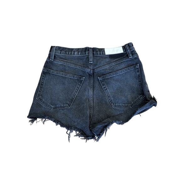 Redone - Frayed Hem Cut Off Denim Shorts in Faded Black - Picture 3 of 3